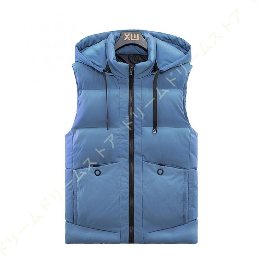 ダウンベスト メンズ 防寒 中綿ベスト 秋冬 シンプルで無地ベスト ダウンベスト 中綿ベスト 冬 防寒 おしゃれ メンズコート ジップアップ コート 保温性 男性 即納