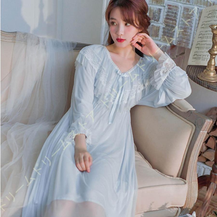 ネグリジェ 白 ワンピース きれいめ レディース 部屋着 ナイトウェア ルームウェア 寝巻き キャミソール ガウン セクシー 婦人服 袖付き 姫系