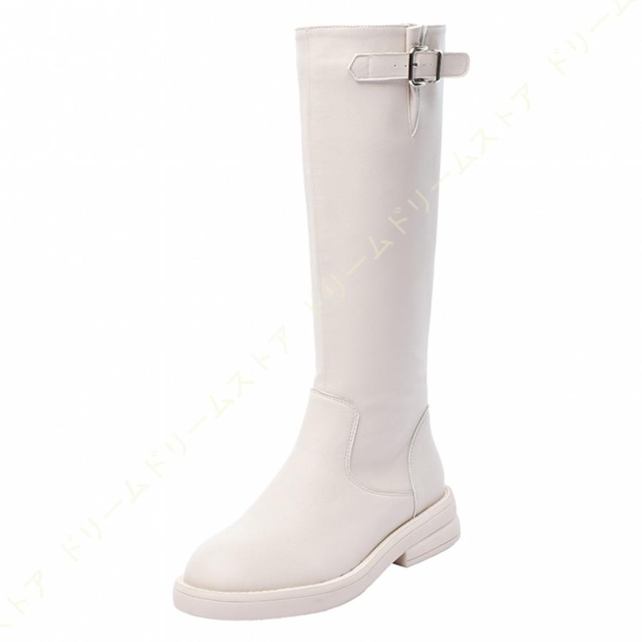 お1人様1点限り レディース ニーハイブーツ ローヒール カジュアル コスプレ レディース ジョッキーブーツ 白 黒 ぺたんこ ブーツ ロング丈 ジョッキータイプ ロングブーツ カジュアル レディース ニーハイブーツ ローヒール ブーツ Tahmik Ee