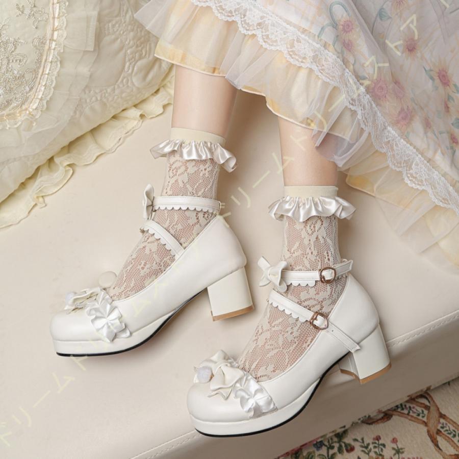 おでこ靴 可愛い 大きいサイズ パンプス フリル 靴 メイド 厚底 ゴスロリ靴 ガールズ フォーマルシューズ パンプス リボン 大きいサイズ 靴 ロリータ フォーマルシューズ 全国総量無料で Themtransit Com