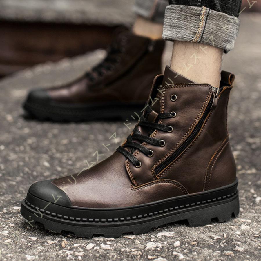 レビューで送料無料 大きいサイズ ブーツ メンズ マーティンブーツ カッコいい ジップ 本革 オシャレ 滑り止め カジュアル ワークブーツ 山登り 紳士靴 飲み会 プレゼント 軍靴 期間限定特価 Frontweb Iamech Com Tw