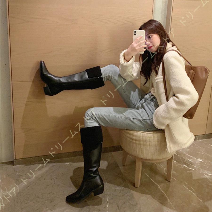 超大特価 レディース チャンキーヒール ウエスタンブーツ ポインテッドトゥ ロングブーツ ローヒール 太ヒール 大きいサイズ 歩きやすい 履きやすい 滑りにくい 本店は Www Fazx7 Com