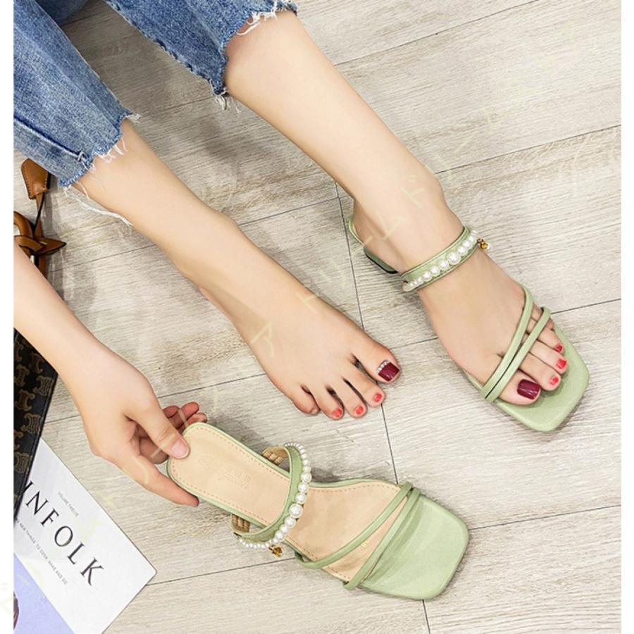 オフィスサンダル レディース 美脚 ミュール 真珠付き 仕事 チャンキーヒール ヒール 4 5cm 履きやすい 痛くない ミドルヒール オシャレ 無地 サンダル L5vb1oxlws Valadarespediatria Com Br