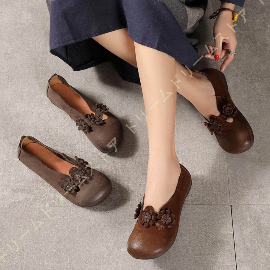 完売 モカシン レディース 花 飾り 歩きやすい ぺたんこ靴 ローヒール 柔らかい パンプス 疲れない おしゃれ スリッポン