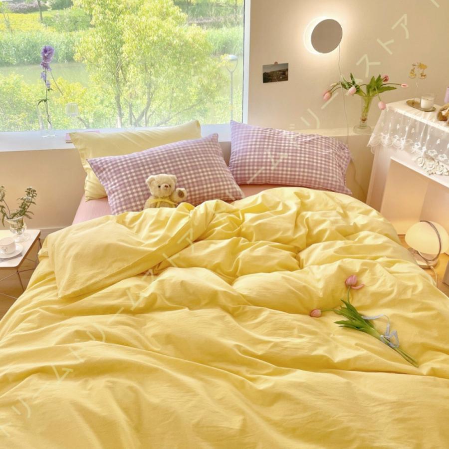 掛け敷布団カバーセット 無地 200*230 掛けふとんカバー 無地カラー コットン100% かけカバー 高級 寝具用カバー シワになりにくい 洗濯機OK 四季通用