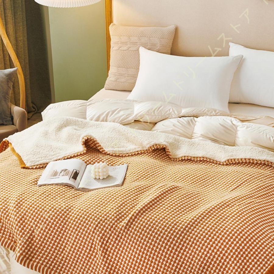 毛布 ブランケット 無地 ひざ掛け 冷房対策 全身をすっぽり包める 大判サイズ ベッド インテリアアイテムとしてもマルチに使える おしゃれ 幾何学模様