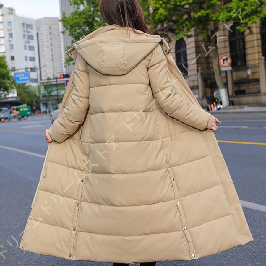 膝下 ベンチコート レディース 冬 防寒着 フード付き ダウン 中綿コート アウター ロングコート ジャンパー ファッション ダウンジャケット ハイネック 春のコレクション
