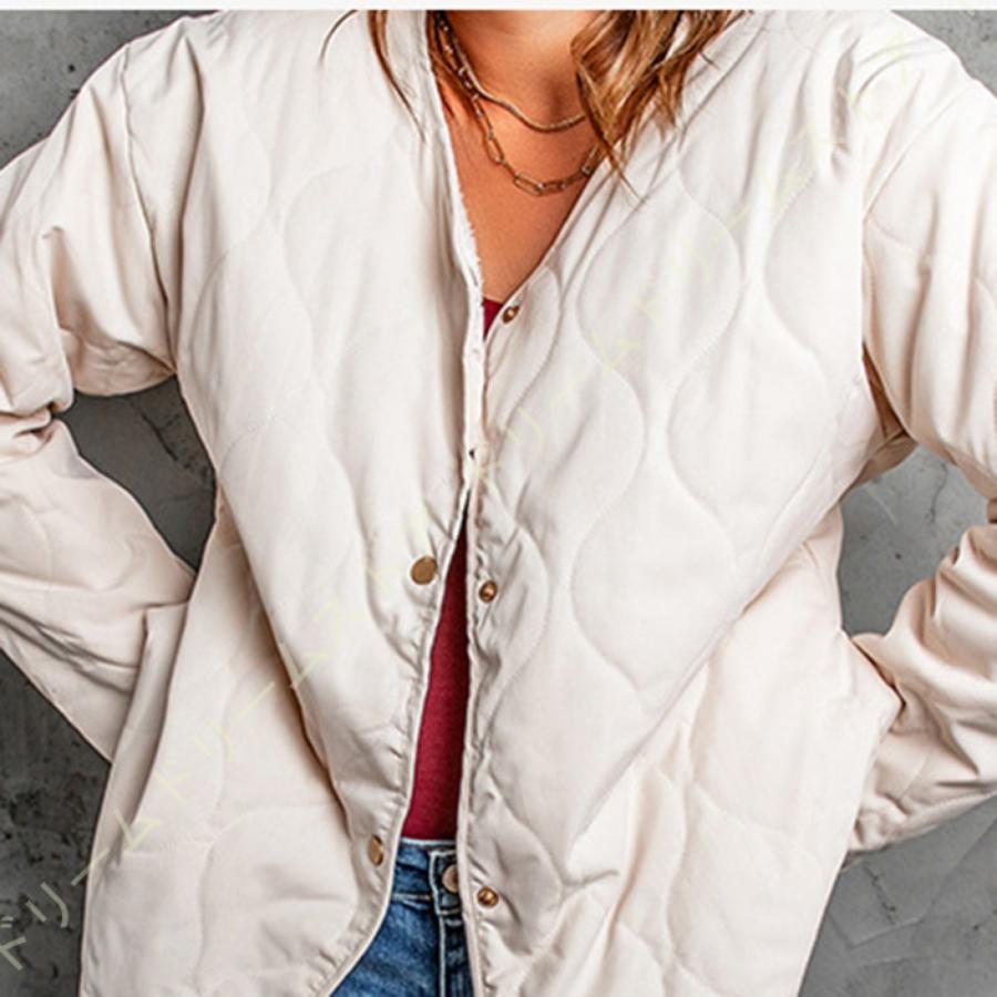 人気商品 キルティングジャケット 秋 キルトコート 韓国ファッション 体型カバー 春服 暖かい ゆったり ブルゾン 羽織り ライトアウター Vネック レディース ダウンコート カラー 黒 Dev Cloudenergi Com