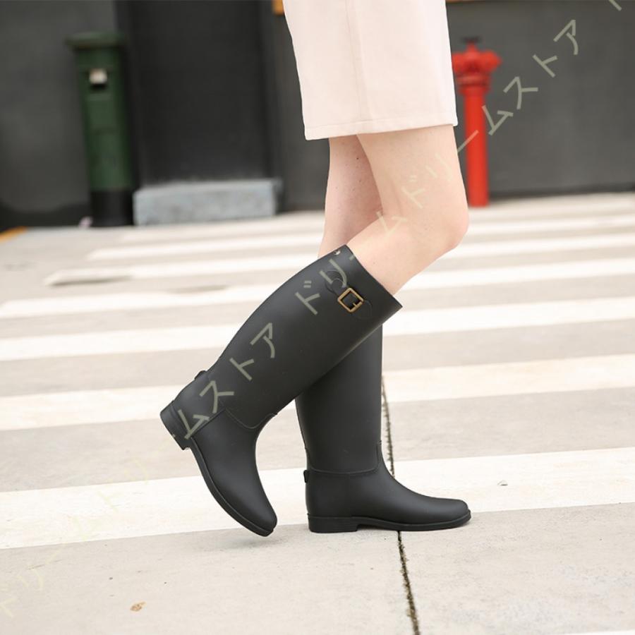 新品 レインシューズ オシャレ ロング レインブーツ レディース 無地 女の子 婦人靴 ファション 可愛い 梅雨対策 雪 防風 雨靴 美脚 ロングブーツ 防水 長靴 レインシューズ カラー ブラック Leauduvalenciennois Fr