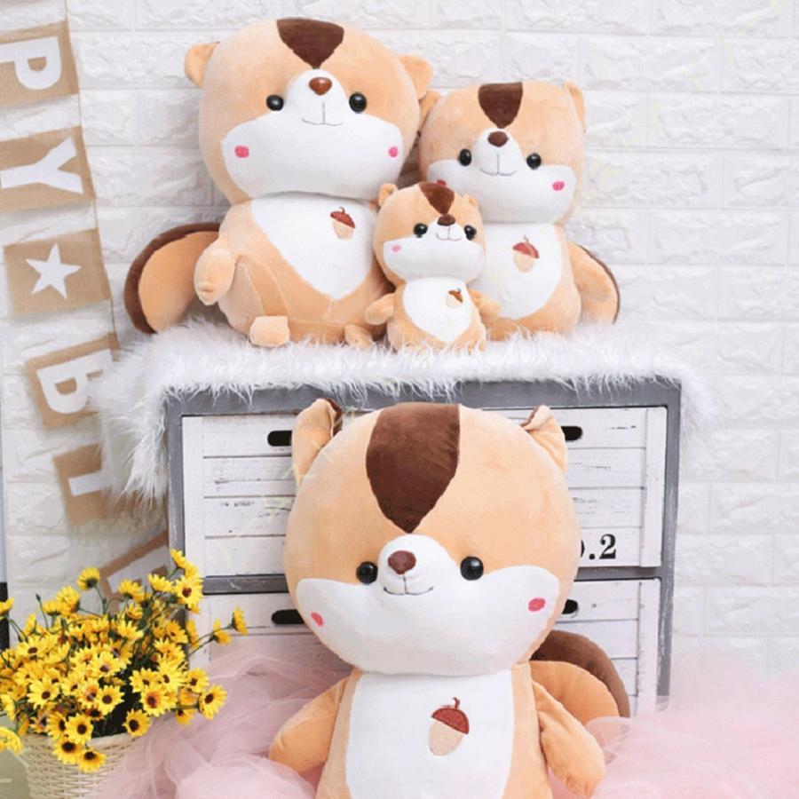 リス ぬいぐるみ 抱き枕 ふわふわ かわいい 特大 人形 おもちゃ 子供 お誕生日 記念日 プレゼント リス ぬいぐるみ グレー 70cm もちもち ぬいぐるみ 丸っこい ２０１３新入荷
