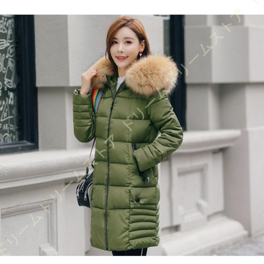 中綿ダウンコート アウター レディース キルティングコート ベンチコート フード付き防寒服 Aライン ロング