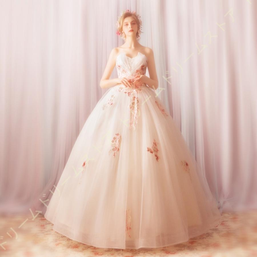 肩出し ウェディングドレス 謝恩会 女性 ロング丈 コンサート