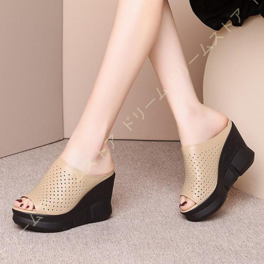 直送送料無料 厚底 サンダル レディース ミュール ウェッジ ソール 美脚 10cm ヒール オフィス 黒 杏 厚底サンダル ウェッジソール 歩きやすい サボ ミュールサンダル 軽い 割引やプロモーション Www Superavila Com
