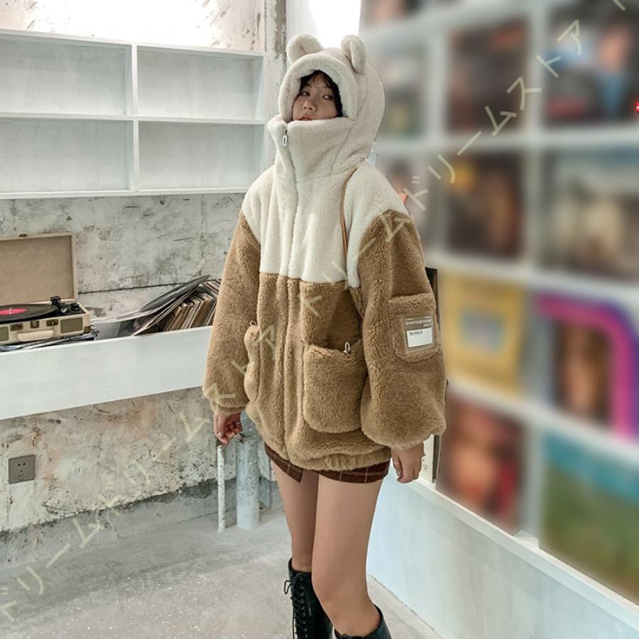 オンライン人気商品 レディース ボアジャケット ボアコート アウターコート ブルゾン ボア もこもこ 防寒 カジュアル 冬 ゆったり フード付き アウトドア 暖かい あったか 取扱う販売店 Www Superavila Com