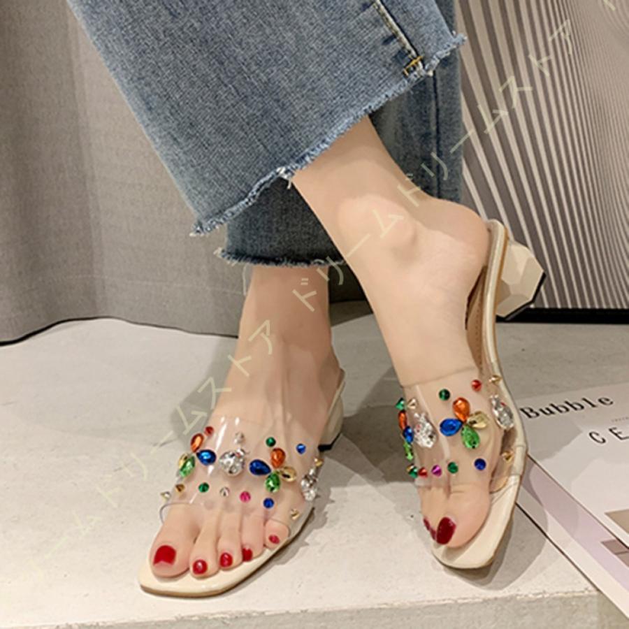 初売り サンダル チャンキーヒール おしゃれ 美脚 クリアベルト サンダル 歩きやすい レディース ミュール 女性 小さいサイズ 大きいサイズ ミュールサンダル 靴 ミュール サイズ 23 0cm Chauffagevanbrabant Be