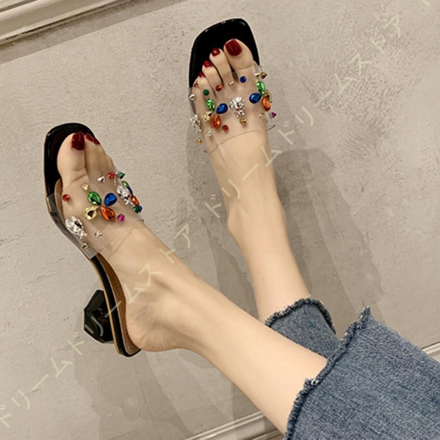 初売り サンダル チャンキーヒール おしゃれ 美脚 クリアベルト サンダル 歩きやすい レディース ミュール 女性 小さいサイズ 大きいサイズ ミュールサンダル 靴 ミュール サイズ 23 0cm Chauffagevanbrabant Be