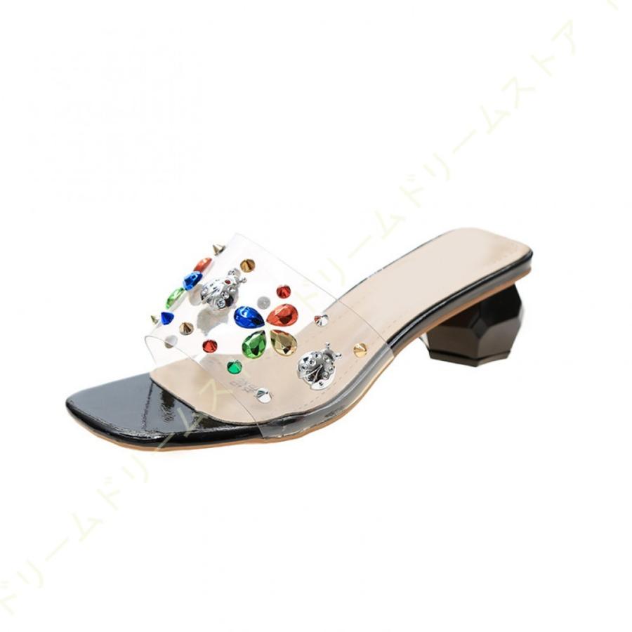 初売り サンダル チャンキーヒール おしゃれ 美脚 クリアベルト サンダル 歩きやすい レディース ミュール 女性 小さいサイズ 大きいサイズ ミュールサンダル 靴 ミュール サイズ 23 0cm Chauffagevanbrabant Be