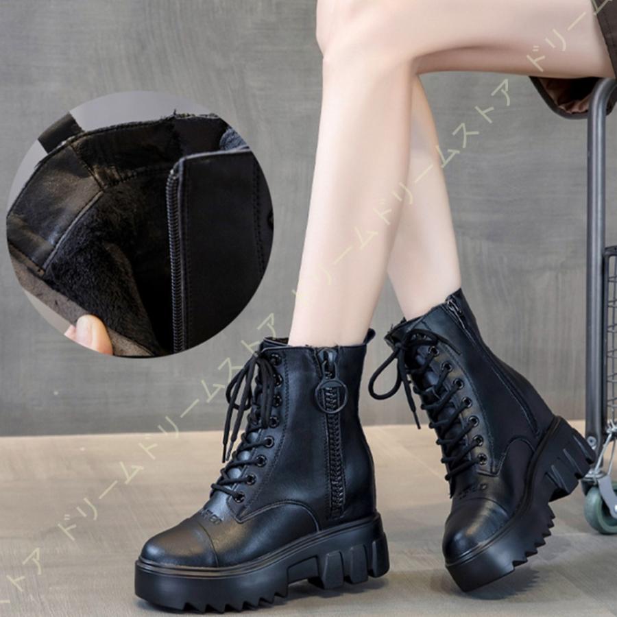 限定価格セール ブーツ レディース 本革 ショート 丈 袴 厚底ブーツ 卒業式 靴 レディース ブランド インヒール レースアップ ハイヒール 厚底 紐靴 美脚 黒 カジュアル 海外輸入 Apollo Lens Fr