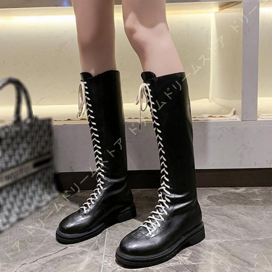 ロングブーツ 可愛い 編み上げ ラウンドトゥ レディース 細見え 黒 ダンスブーツ レースアップ クリスマス ローヒールブーツ コスプレ 衣装 ロングブーツ 白 Zut E0q h91 ドリームドリームストア 通販 Yahoo ショッピング