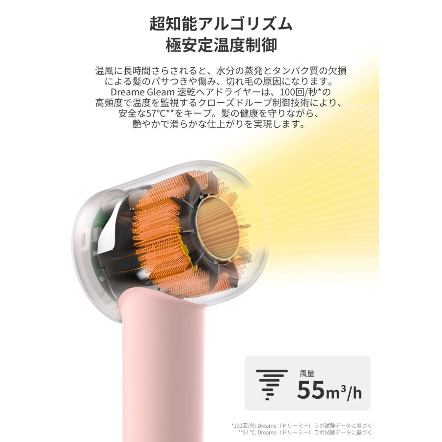 dreame (ドリーミー) Gleam 速乾 ヘア ドライヤー 大風量 軽量 高速