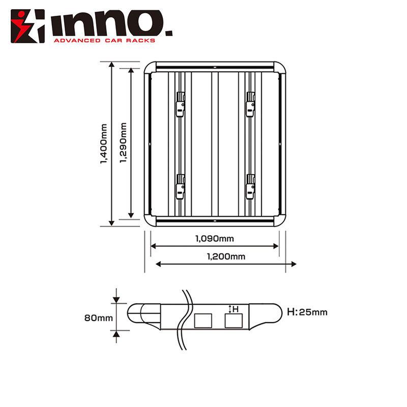 INNO ルーフラック ルーフデッキ120 ブラック INNO(イノー) INA515