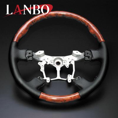 アルファード/ヴェルファイア ステアリング 20系 艶あり茶木目 ノーマルグリップ LAMBO(ランボ) LS17A