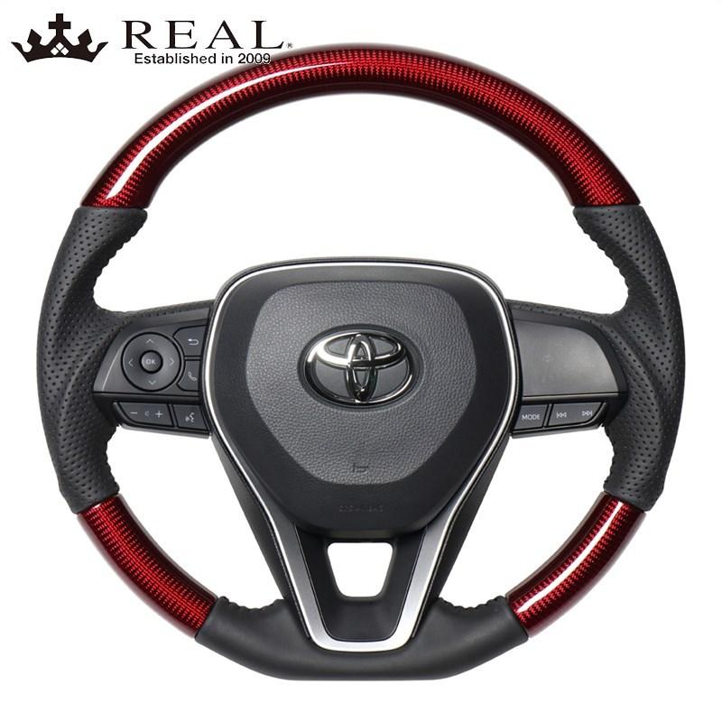 カローラツーリング ステアリング 210系 R1/9- レッドカーボン REAL