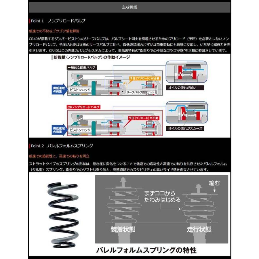 アルファード 車高調 AGH35W H27/1- サステックPRO-CR40 TANABE(タナベ) CR40GH30WK｜dreamers-shop｜03