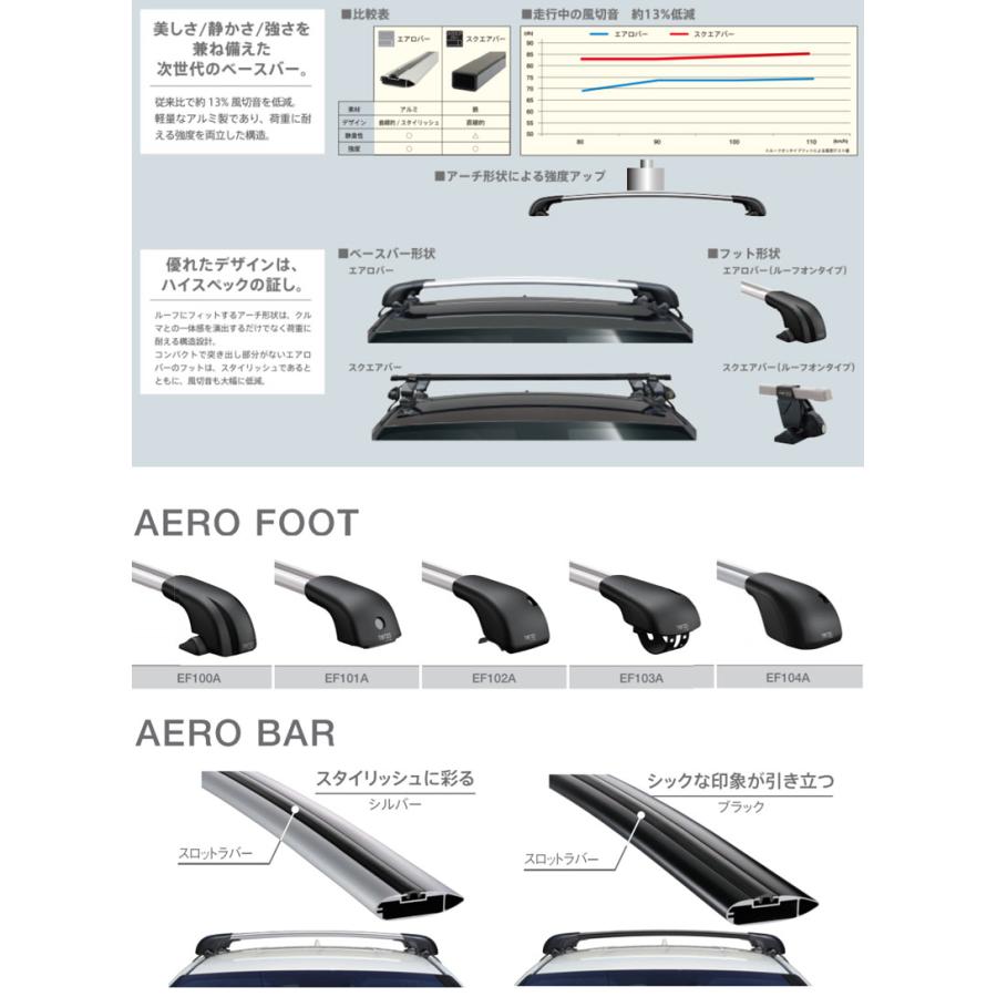 AD ルーフキャリア Y12 H19.1-H28.11 エアロバー ブラックタイプ TERZO(テルッツォ) EF100A+EB100AB+EB92AB+EH363｜dreamers-shop｜02