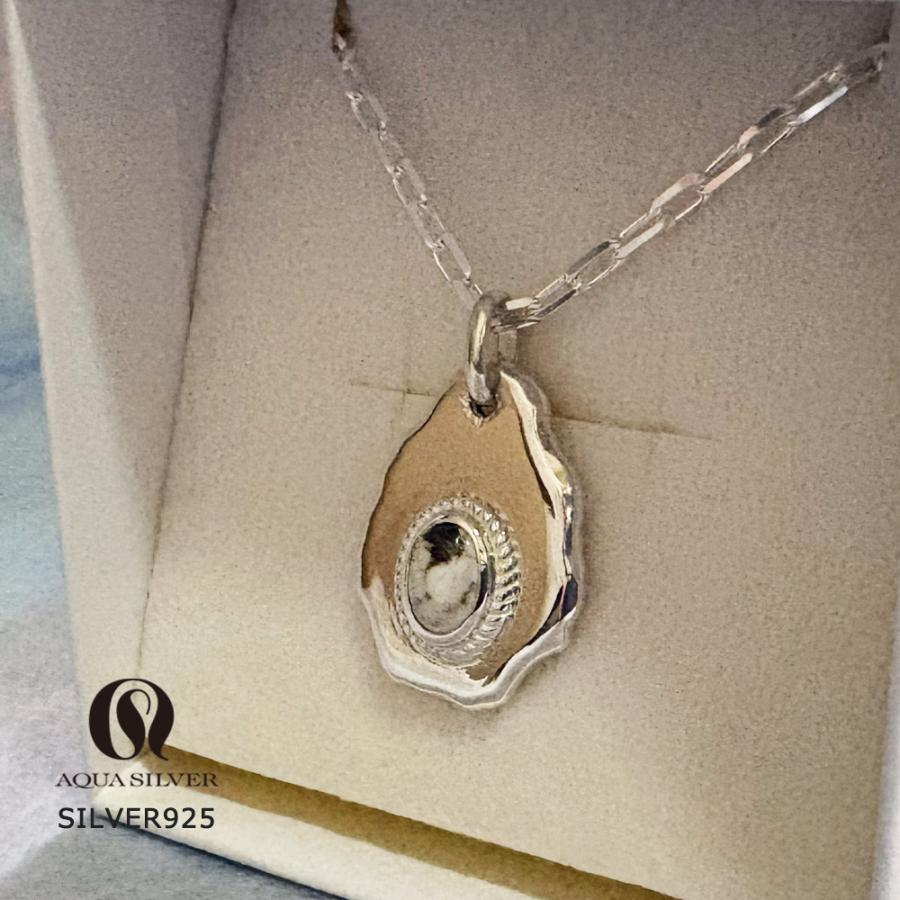 メーカー取り寄せ品 AQUA SILVER アクアシルバー ハンマードエッジネックレス カットアズキシルバーチェーン付き ASP-425/WH-C-059