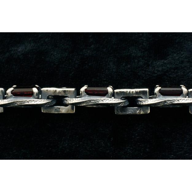 メーカー取り寄せ品 エフ・エー・エル F.A.L ラスティーアンティークオクタゴンブレスレットガーネット ブレスレット メンズ シルバー925 FA-B-0057の画像
