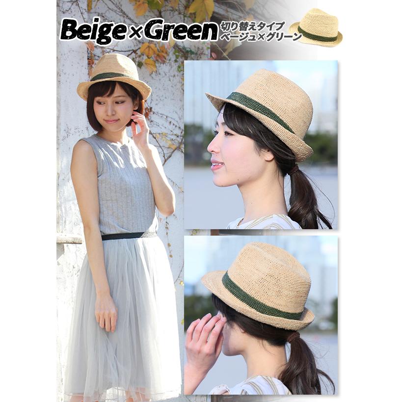 帽子 レディース ハット ｜ ラフィア スナップブリル中折れハット2