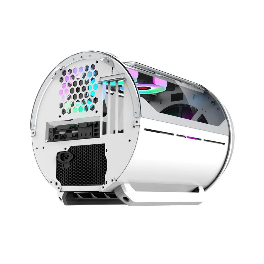PC ケース MicroATX ホワイト ARGBファン付き 自作PC用 自作パソコン MicroATX PC ケース MicroATX ホワイト ARGBファン付き
