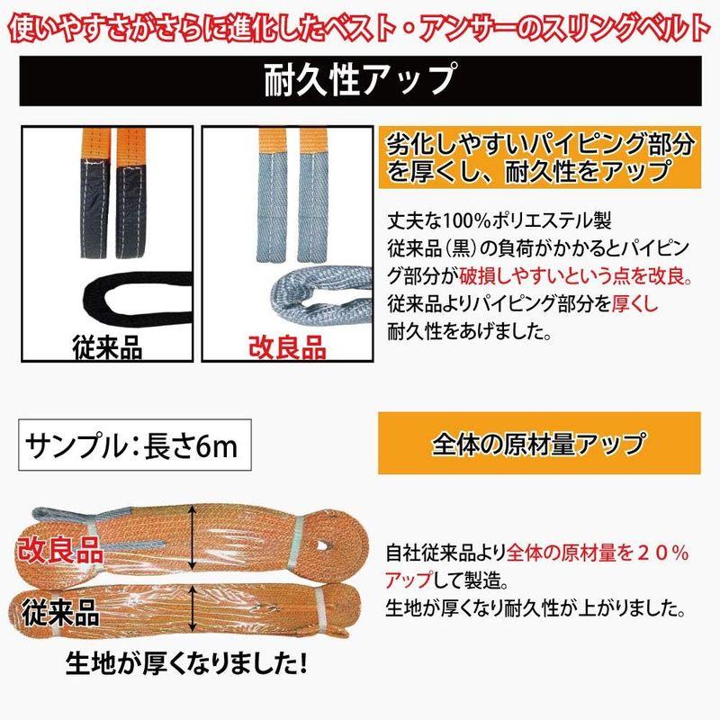 ベストアンサー 仕事 効率化 安全性 向上 スリングベルト ナイロンスリングベルト 35mm 2m 2本セット 使用荷重 1200kg ベル｜dreamix｜03