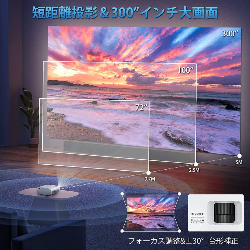 2023年進級版&超小型&超軽量プロジェクター 小型 9200lm 家庭用 5GWIFI 1080Pネイティブ解像度 4K対応 Blueto