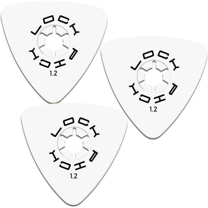 LOCK PICK ギターピック なくさないピック ピックホルダー ピックケース 紛失防止ピック (白 1.2mm 3枚入り