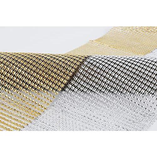Itisparkle ラインストーンリボン ダイヤモンドラインストーンメッシュリボン 幅12cm X 長1 85m 2巻 結 24行 タイムセール 装飾 工芸用