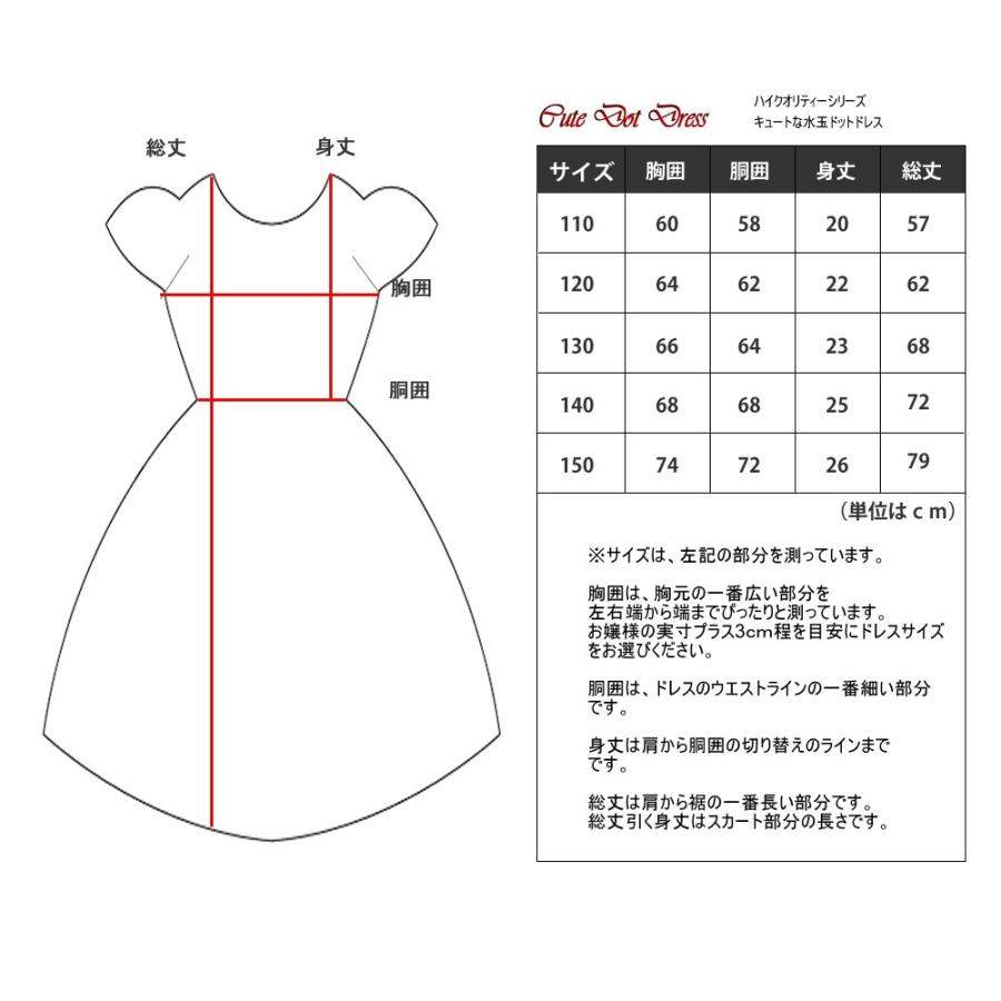 水玉ドットワンピース 子供ドレス ドット柄と爽やかな水玉ワンピース