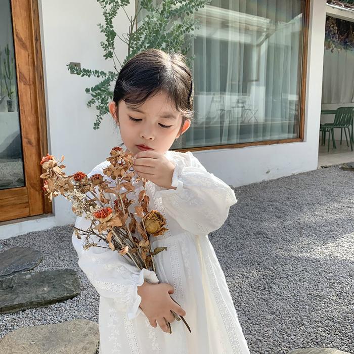 子供服 キッズ ワンピース 女の子 こどもコットンワンピース 姫系 白 