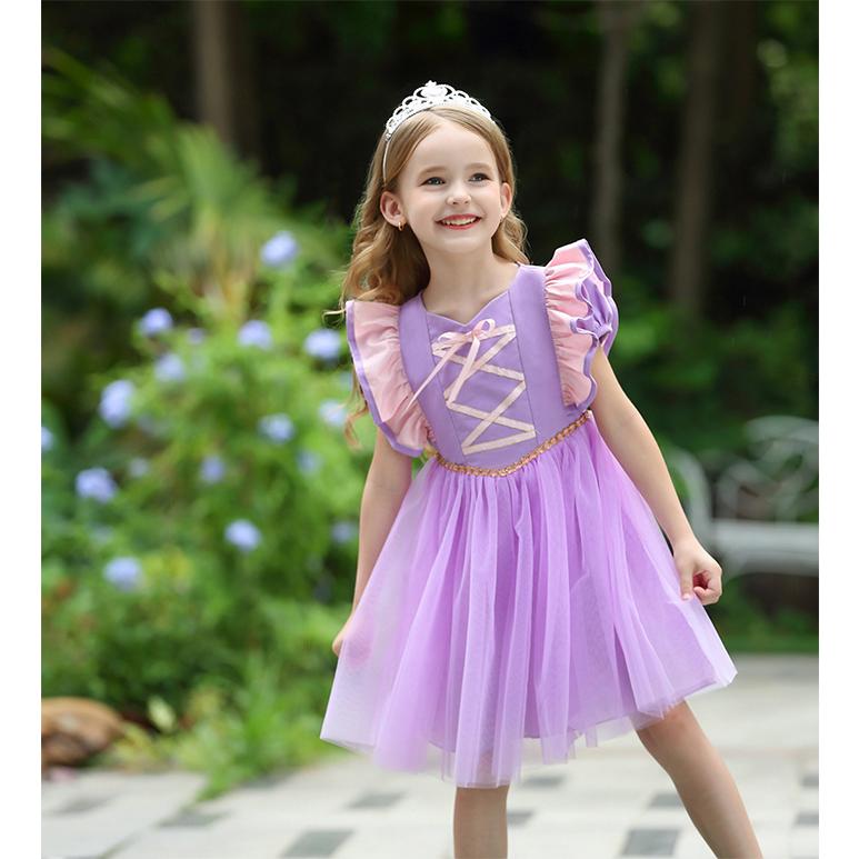 ラプンツェル風 衣装 プリンセス ハロウィン 女の子 プリンセス ドレス