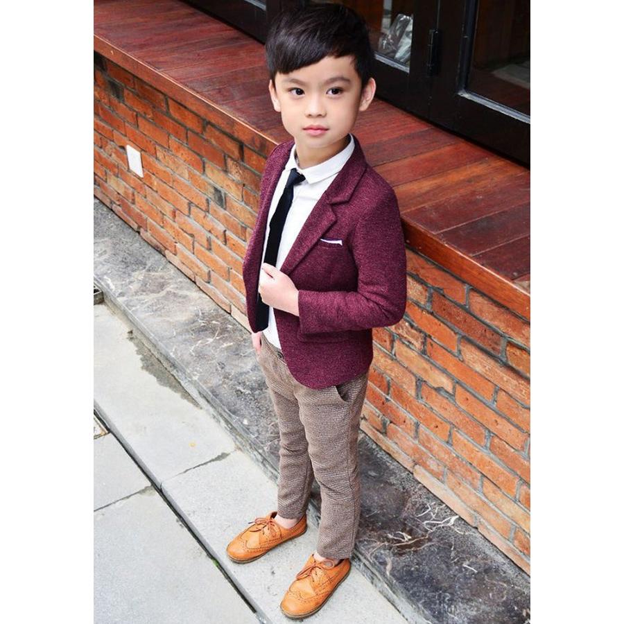 男の子 スーツ ツイード チェック 入卒園式 上下セット ギンガム