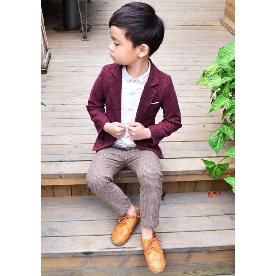 男の子 スーツ ツイード チェック 入卒園式 上下セット ギンガム  