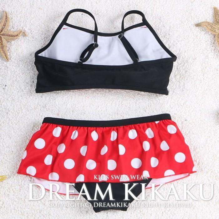 子供水着 ミニーちゃん好き 女の子 水玉 ドット柄 ジュニア キッズ 
