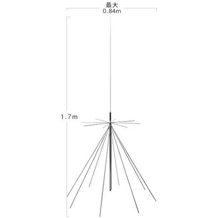 D1300AM  AMラジオ受信対応スーパーディスコーンアンテナ（固定局用） 25〜1300MHz受信＋中波（AM） 50/144/430/904/1200MHz帯送信可能　第一電波工業｜dreammobile