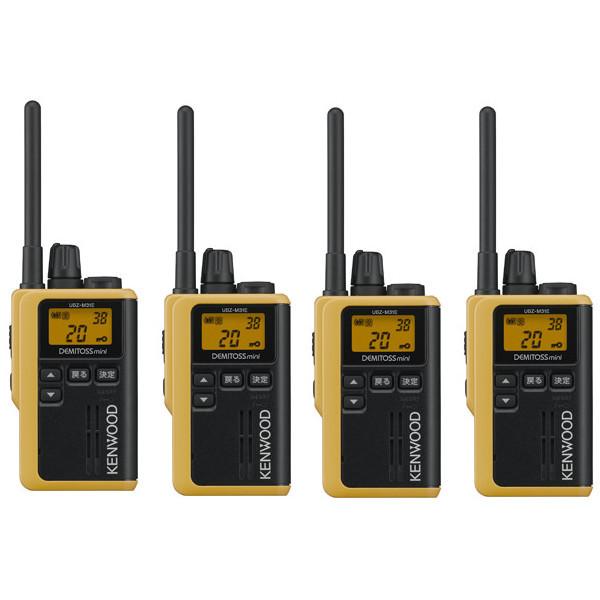 インカム 4台セット ケンウッド UBZ-M31EY（イエロー）中継器対応 27ch 特定小電力トランシーバー 交互20ch 抗菌・抗ウイルス加工 無線機　KENWOOD