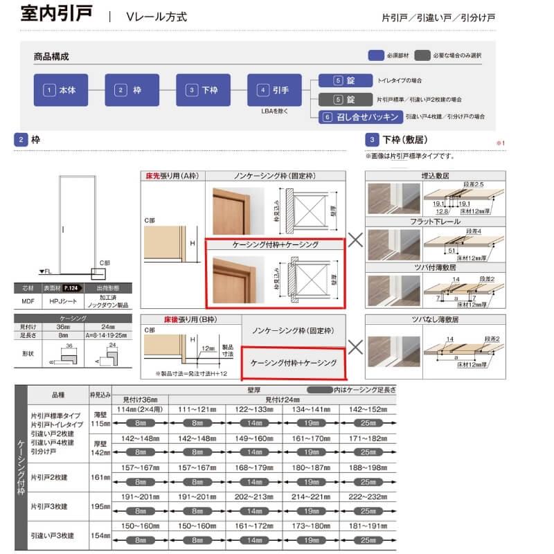 ラシッサ 【オーダーサイズ 】室内引戸 Vレール方式 リクシル ラシッサ