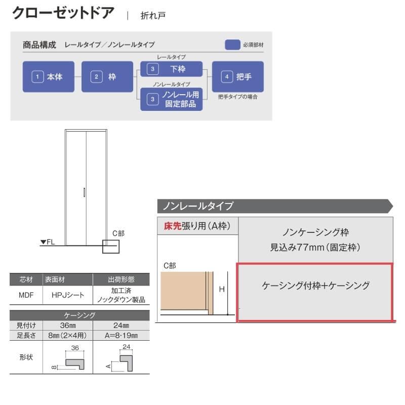 ラシッサ クローゼットドア 4枚 1223/13M23 ラシッサD ノース