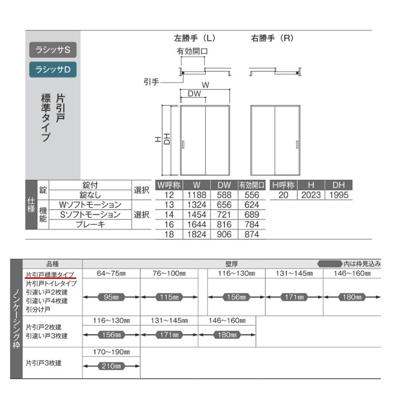 ラシッサ 室内引戸 1220/1320/1420/1620/1820 ラシッサD ノース ラシッサ 室内引戸 1220/1320/1420/1620/1820 ラシッサD ノース