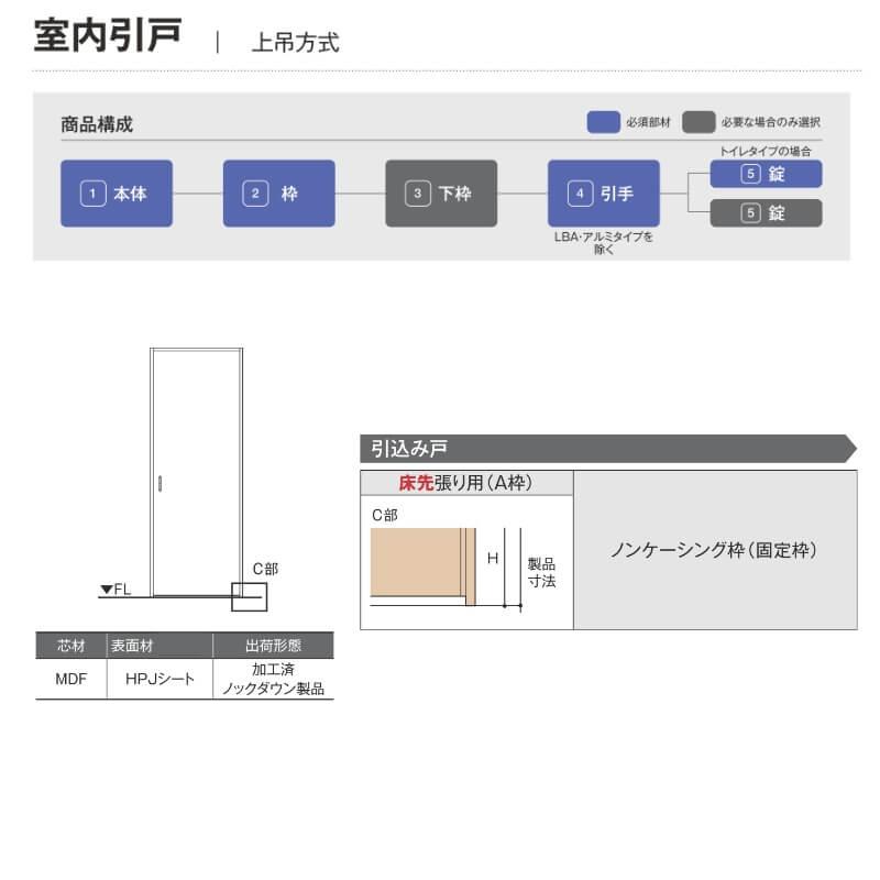 ラシッサ 室内引戸 1420/1620/1820 ラシッサD ノースフォレスト 上吊