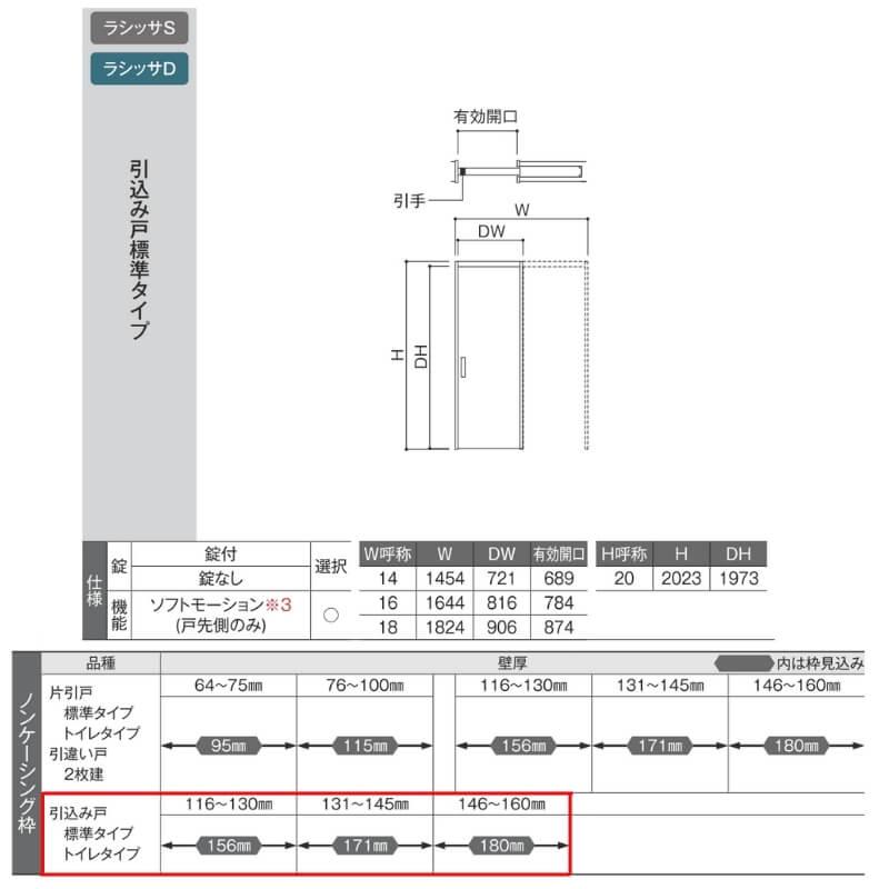 ラシッサ 室内引戸 1420/1620/1820 ラシッサD ノースフォレスト 上吊